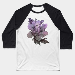 Cosmic Lavender Peony Baseball T-Shirt